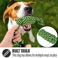 Pack of 2 Dog Toys I Squeaky Chicken + Rope Ball Dog Toys I 100% Natural Rubber I Safe  Non-Toxic Chew Toys for Dogs I Puppy Teething  Dental Cleaning for Puppies/Dogs-thumb1