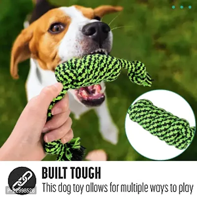 Pack of 2 Dog Toys I Squeaky Chicken + Rope Ball Dog Toys I 100% Natural Rubber I Safe  Non-Toxic Chew Toys for Dogs I Puppy Teething  Dental Cleaning for Puppies/Dogs-thumb2