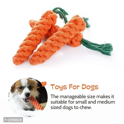 Pack of 2 Dog Toys I Squeaky Chicken + Carrot Rope Dog Toys I 100% Natural Rubber I Safe  Non-Toxic Chew Toys for Dogs I Puppy Teething  Dental Cleaning for Puppies/Dogs-thumb2