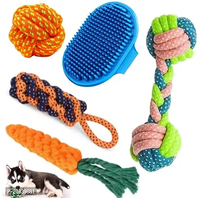 Dog Chew Toys for Medium Dogs Durable Rope Dog Toys for Aggressive Chewers, Rubber Bathing Glove for Dogs, Teeth Cleaning for Medium Breeds - Color May Vary