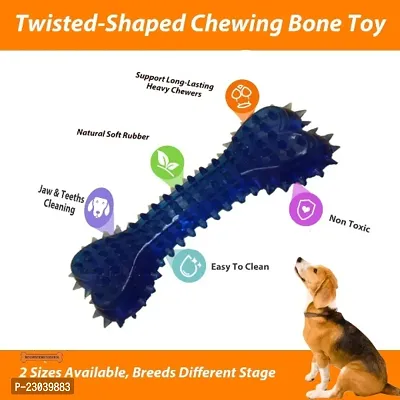Dog Chew Toys for Medium Dogs Durable Rope Dog Toys for Aggressive Chewers, Rubber Bathing Glove for Dog, Spike Bone Teeth Cleaning for Medium Breeds - Color May Vary-thumb3