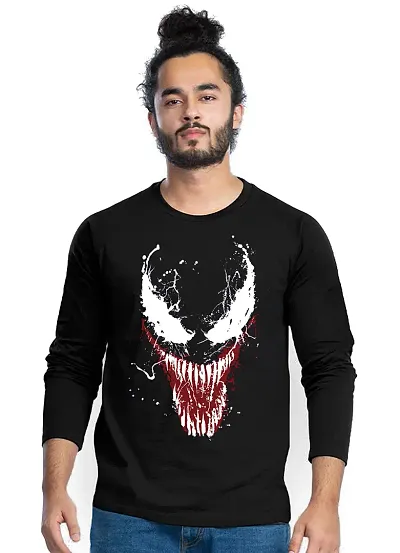 Trendy Full Sleeve Blend Avengers Venom T-Shirts For Men