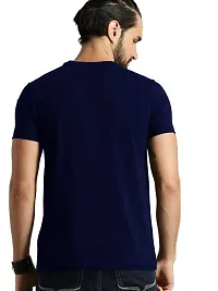 VIKCLIQUE Naruto Anime Uchiha Eyes Printed Half Sleeve Round Neck Navy Blue T-Shirt for Men's/Boy's-thumb1