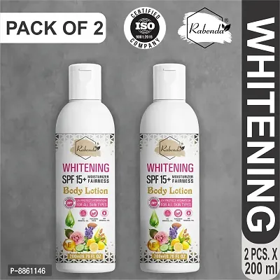 Rabenda Whitening Body Lotionon  Spf15+ Skin Lighten and Brightening Cream 200 Ml. Pack Of 2-thumb0