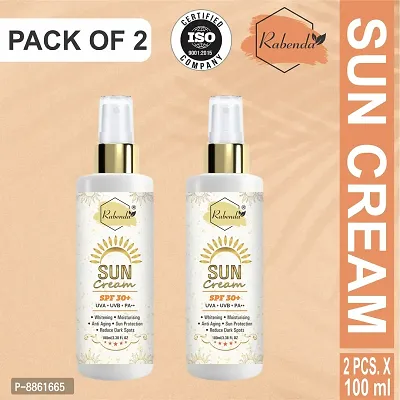 Rabenda  Sunscreen Cream Spf 30+, Whitening,Moisturising,Anti Aging,Reduce Dark Spote Protetion From Uva/Uvb/Pa++, Sun Protection And De Tan   Spf 30  100 Ml. Pack Of 2