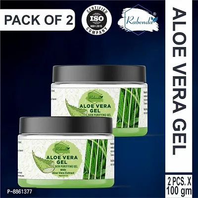 Rabenda Natural Aloe Vera Gel 92%Moisturizer Gel Cream Acne Blackheads Treatment For Skin Repair Shrink Pores Sleep Mask Skincarenbsp;nbsp;100 G Pack Of 2-thumb0