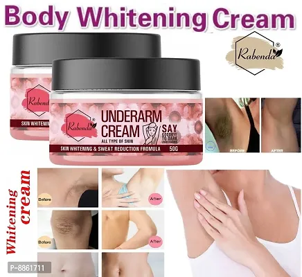 Rabenda Underarm And Neck Back Whitening Cream For Lightening and Brightening All Skin Types  50 G Pack Of 2