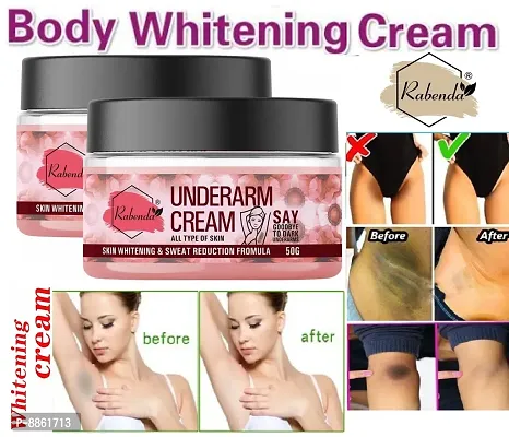 Rabenda Underarm And Neck Back Whitening Cream For Lightening and Brightening All Skin Types  50 G Pack Of 2-thumb0