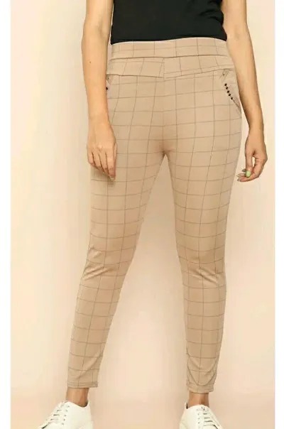 Trendy Checked Mid Rise Jeggings