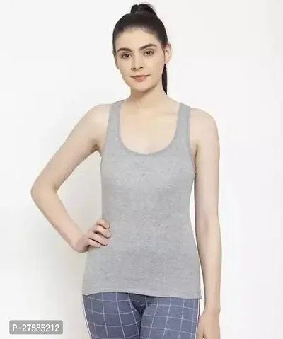Stylish Grey Cotton Blend Camisole For Women