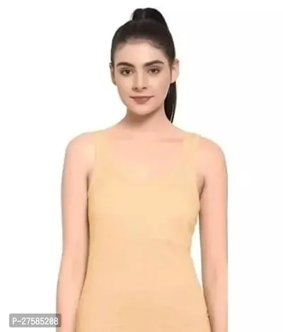 Stylish Beige Cotton Blend Camisole For Women
