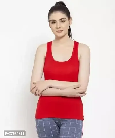 Stylish Red Cotton Blend Camisole For Women