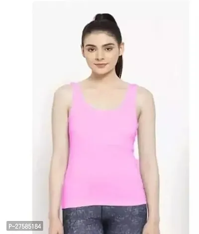 Stylish Pink Cotton Blend Camisole For Women-thumb0