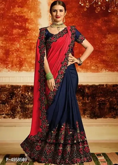 Designer Half and Half Georgette Saree With Blouse piece-thumb0
