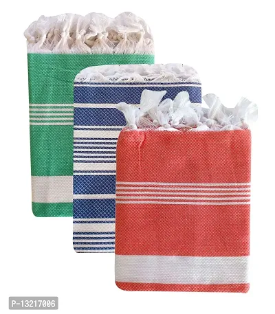 Stylish Fancy Designer Cotton Blend Self Pattern Bath Towels Pack Of 3