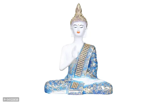 Mariner's Creation POLYRESIN Divine Buddha Statue - 15X8X20 cm, Blue-thumb3