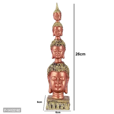 Mariner's Creation ? Polyresin and Marble Buddha Face Idol Home Decor Accessories (6X6X26CM, Coper, Gold)-thumb5