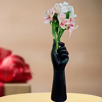 FURNISFOX Premium Flower vase - Vase for Living Room | Flower vase Long for Corner | House Warming Gift Black Color vase 7x7x25.5 cm-thumb3