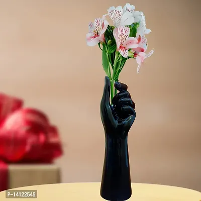 FURNISFOX Premium Flower vase - Vase for Living Room | Flower vase Long for Corner | House Warming Gift Black Color vase 7x7x25.5 cm-thumb4