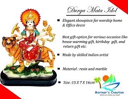 Mariner's Creation Sherawali MATA Rani Murti for Pooja Mandir and Home D?cor Perfect Statue Idol Made of Resin and Marble-thumb2