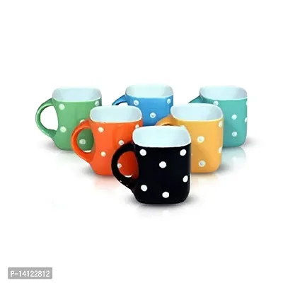 Mariner's Creation? Colorful Classic Tea Cup Sets of 6 Ceramic - Unique Great Designed with Comfortable Strong Handle | Serve Hot Tea and Coffee with Joy and Happiness - Multicolor