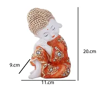 Mariner's Creation Resin, Marble Baby Buddha Statues Showpiece (Orange, 11x11x20 cm)-thumb4