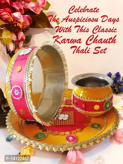 MARINER'S CREATION? KARWACHAUTH Pooja THALI Set | KARWACHAUTH THALI Kalash Set | KARWACHAUTH Gift for Wife | KARWACHAUTH Pooja THALI-thumb2