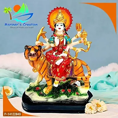 Mariner's Creation Sherawali MATA Rani Murti for Pooja Mandir and Home D?cor Perfect Statue Idol Made of Resin and Marble-thumb5