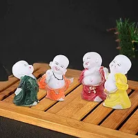 MARINER'S CREATION Polyresin Baby Laughing Buddha showpiece Multicolour, 4 Pieces-thumb3