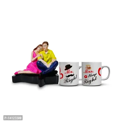 MARINER'S CREATION Valentine?s Day | Special Couple Statue | Combo Pack with Milk Mug and Couple showpiece | Gift for Valentine?s Day | Gift for Loved ONE | Home Decorative Item | Gift for HE and SHE