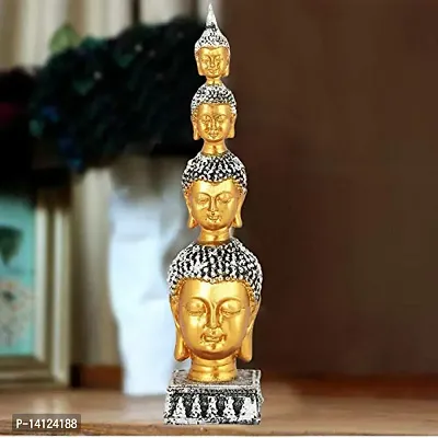 Mariner's Creation ? Buddha Face Idol Showpiece for Home Decor Living Room Bedroom Office House Warming Home Decor Accessories HOMR Decoration Wedding 6X6X26 CM Gold-thumb0
