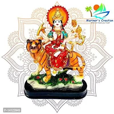 Mariner's Creation Sherawali MATA Rani Murti for Pooja Mandir and Home D?cor Perfect Statue Idol Made of Resin and Marble-thumb2