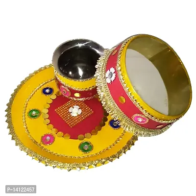MARINER'S CREATION? KARWACHAUTH Pooja THALI Set | KARWACHAUTH THALI Kalash Set | KARWACHAUTH Gift for Wife | KARWACHAUTH Pooja THALI-thumb0