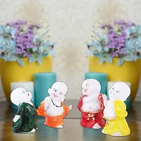MARINER'S CREATION Polyresin Baby Laughing Buddha showpiece Multicolour, 4 Pieces-thumb1