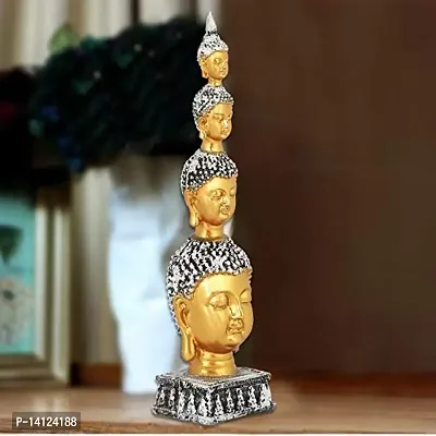 Mariner's Creation ? Buddha Face Idol Showpiece for Home Decor Living Room Bedroom Office House Warming Home Decor Accessories HOMR Decoration Wedding 6X6X26 CM Gold-thumb3