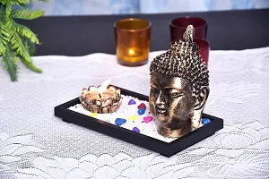 MARINER'S CREATION Polyresin Buddha Face Statue, 20X10X17 cm, Gold-thumb3