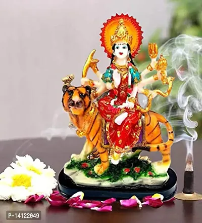 Mariner's Creation Sherawali MATA Rani Murti for Pooja Mandir and Home D?cor Perfect Statue Idol Made of Resin and Marble