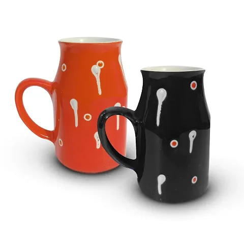 MARINER'S Creation? Colorful Classic Coffee Mug Sets of 2 Ceramic - Unique Great Designed with Comfortable Strong Handle | Serve Hot Tea and Coffee with Joy and Happiness - Multicolors