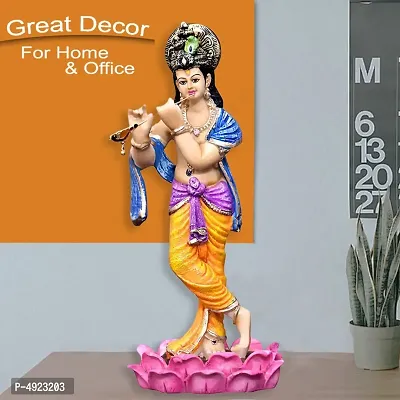KRISHNA IDOLPLAYING FLUTE FOR GIFT AND HOME DECOR-thumb0
