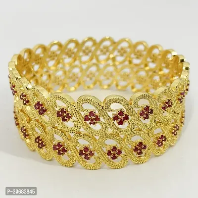 AD Stone Gold Plated Bangles-thumb2