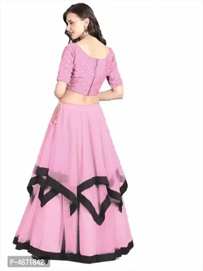 Latest Attractive Net Semi Stitched Lehenga Choli-thumb2