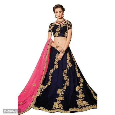 Trendy Attractive Art Silk Embroidered Semi Stitched Lehenga Choli-thumb0