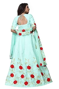 Attractive Art Silk Embroidered Semi Stitched Lehenga Choli-thumb1