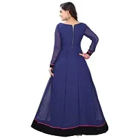 Latest Attractive Georgette Embroidered Semi-Stitched Ethnic Gown-thumb1