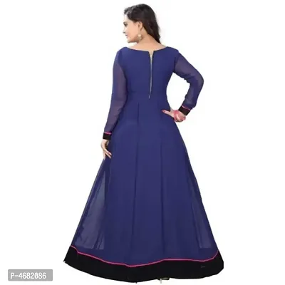 Latest Attractive Georgette Embroidered Semi-Stitched Ethnic Gown-thumb2