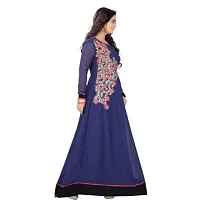 Latest Attractive Georgette Embroidered Semi-Stitched Ethnic Gown-thumb2