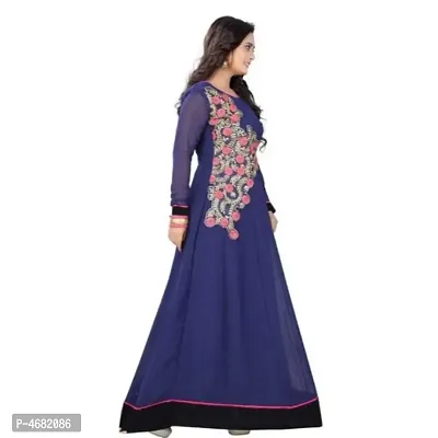 Latest Attractive Georgette Embroidered Semi-Stitched Ethnic Gown-thumb3