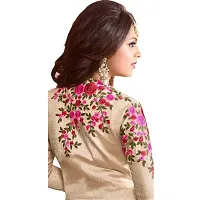 Latest Attractive Art Silk Embroidered Semi-Stitched Ethnic Gown-thumb1