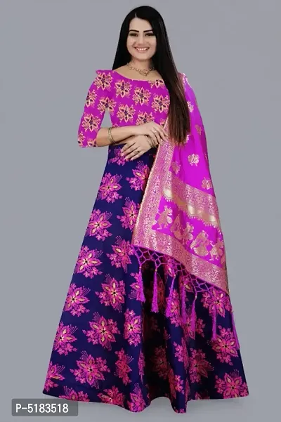 Beautiful Silk Jacquard Semi Stitched Lehenga Choli