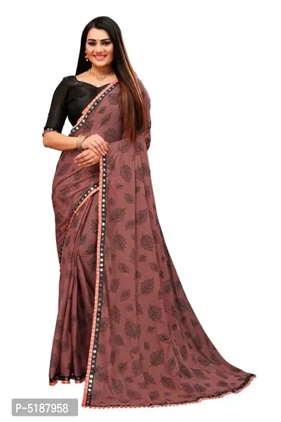 Beautiful Silk Blend Printed Saree with Blouse piece